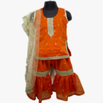 Orange Embroidered Sharara Set