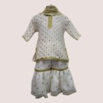 White Gold Embroidered Sharara Set